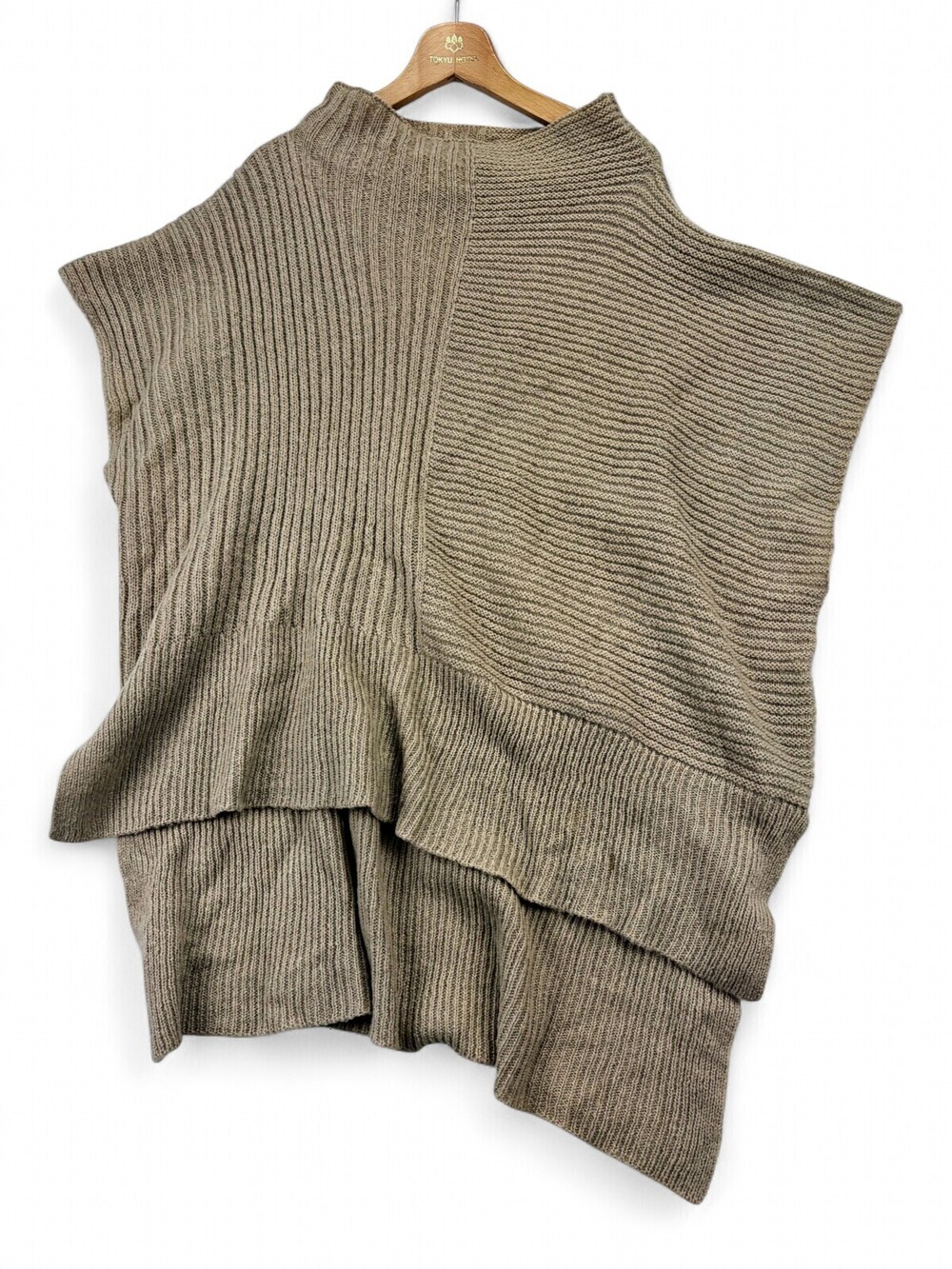 Free People Cowl Neck Sleeveless Poncho Ribbed One Size